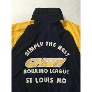 Vintage Hilton Yellow and Blue Jacket CHISM bowling league St. Louis Missouri